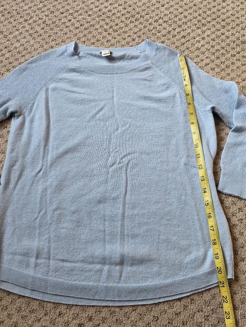 J. Crew Light Blue Merino Wool Blend Sweater